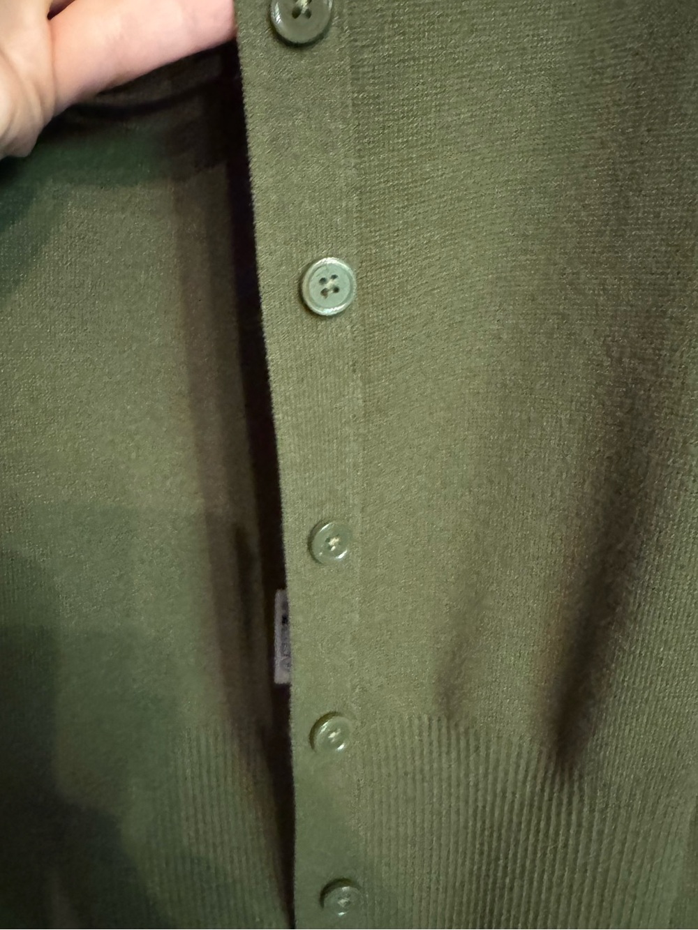Aritzia Wilfred Olive Button-Front Cropped Cardigan Sweater Like New! ๐ - Picture 6 of 10
